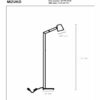 Lucide Mizuko Leeslamp 13 cm 1xE14 Zwart 20710 01 30 technical drawing