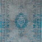 Louis De Poortere tapijt, Fading World Grey Turquoise 8255, Medallion design