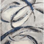 Tapijt Nourison Brushstrokes BSK02 Grey / Navy
