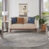 Nourison tapijt Rustic Textures RUS15 LGYBL LIGHT GREY BLUE 8XRND 099446836113 interior 3