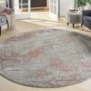 Nourison tapijt Rustic Textures RUS15 LGYRS LIGHT GREY RUST 8XRND 099446836151 interior 1