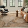 Nourison tapijt Silk Shadows SHA24 BGSIL BEIGE SILVER 8x10 099446929396 interior 1