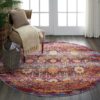 Nourison tapijt Vintage Kashan VKA03 RED MULTI 6xRND 099446455567 interior 1 C
