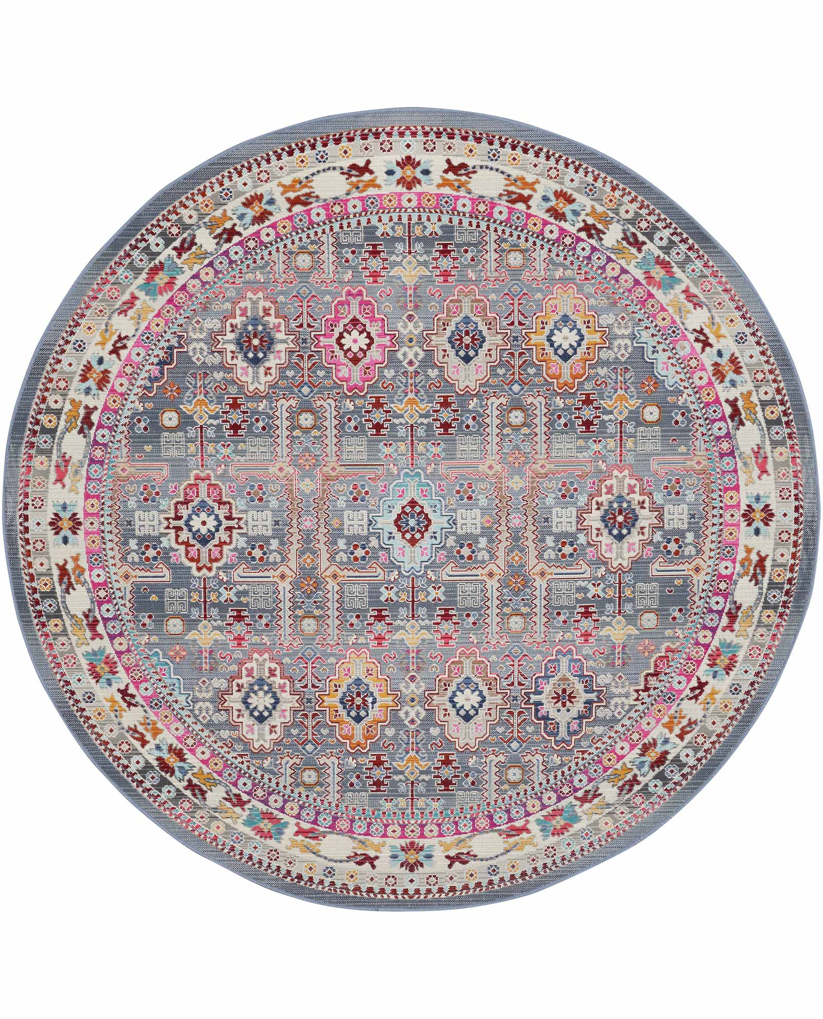 Nourison tapijt Vintage Kashan VKA05 GYMTC GREY MULTICOLOR 6xRND 099446811844