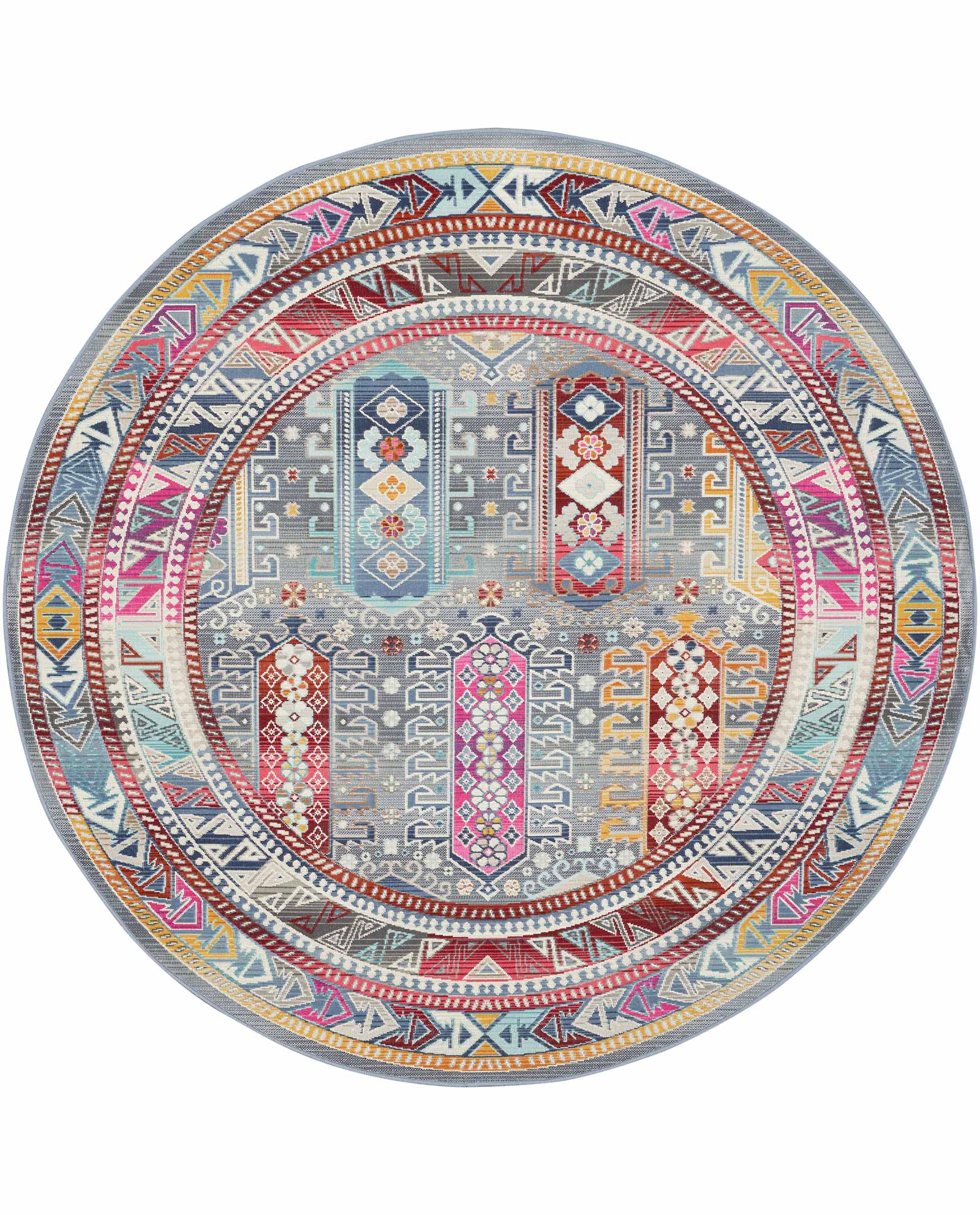 Nourison tapijt Vintage Kashan VKA06 GYMTC GREY MULTICOLOR 6xRND 099446811981