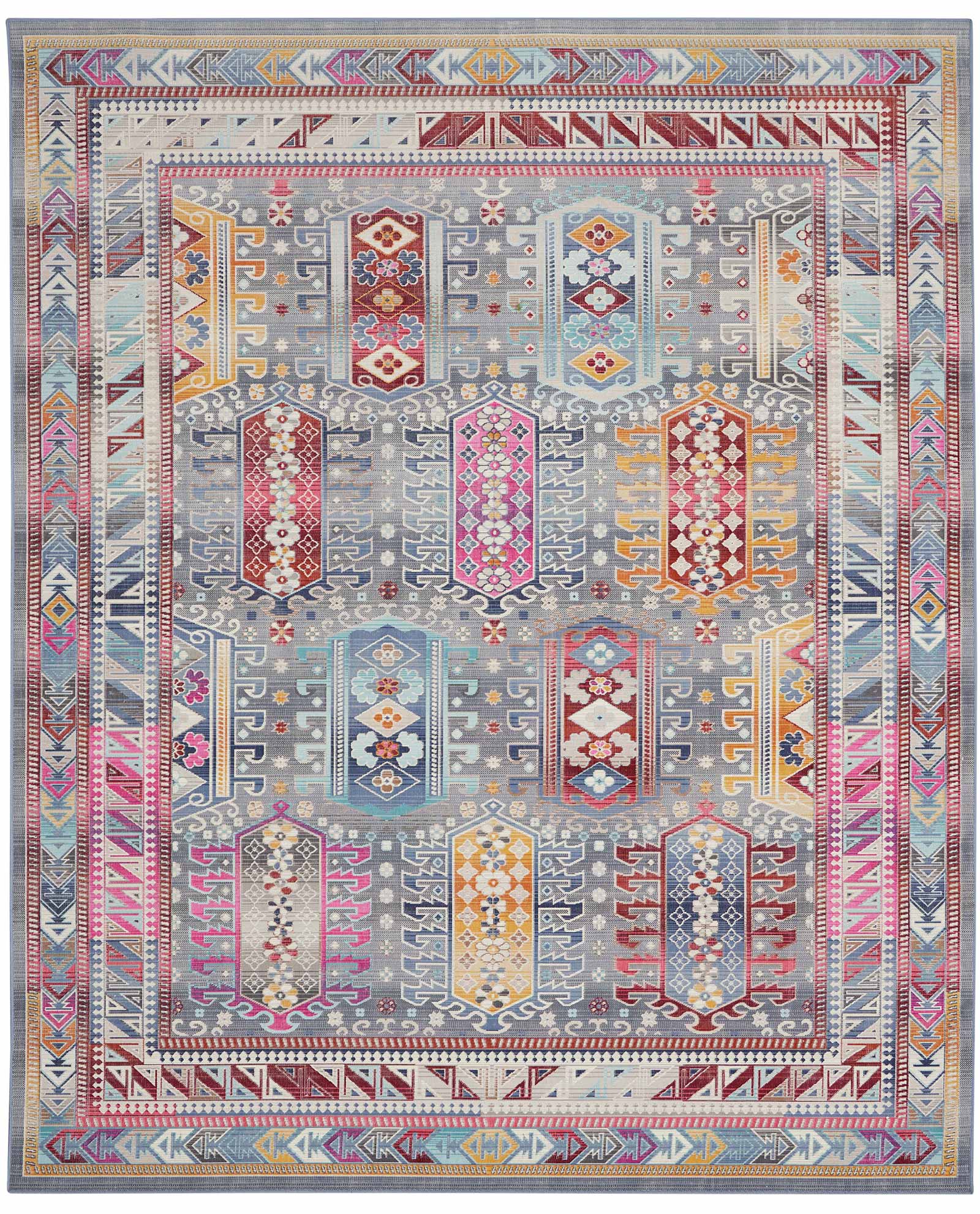 Nourison tapijt Vintage Kashan VKA06 GYMTC GREY MULTICOLOR 8x10 099446811998