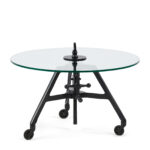 Rivièra Maison Bricklane Salontafel Black, Adjustable Height, 70 cm diameter